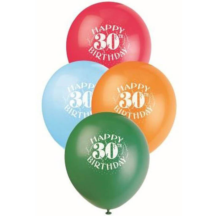 Happy 30th Birthday Balloons Assorted
