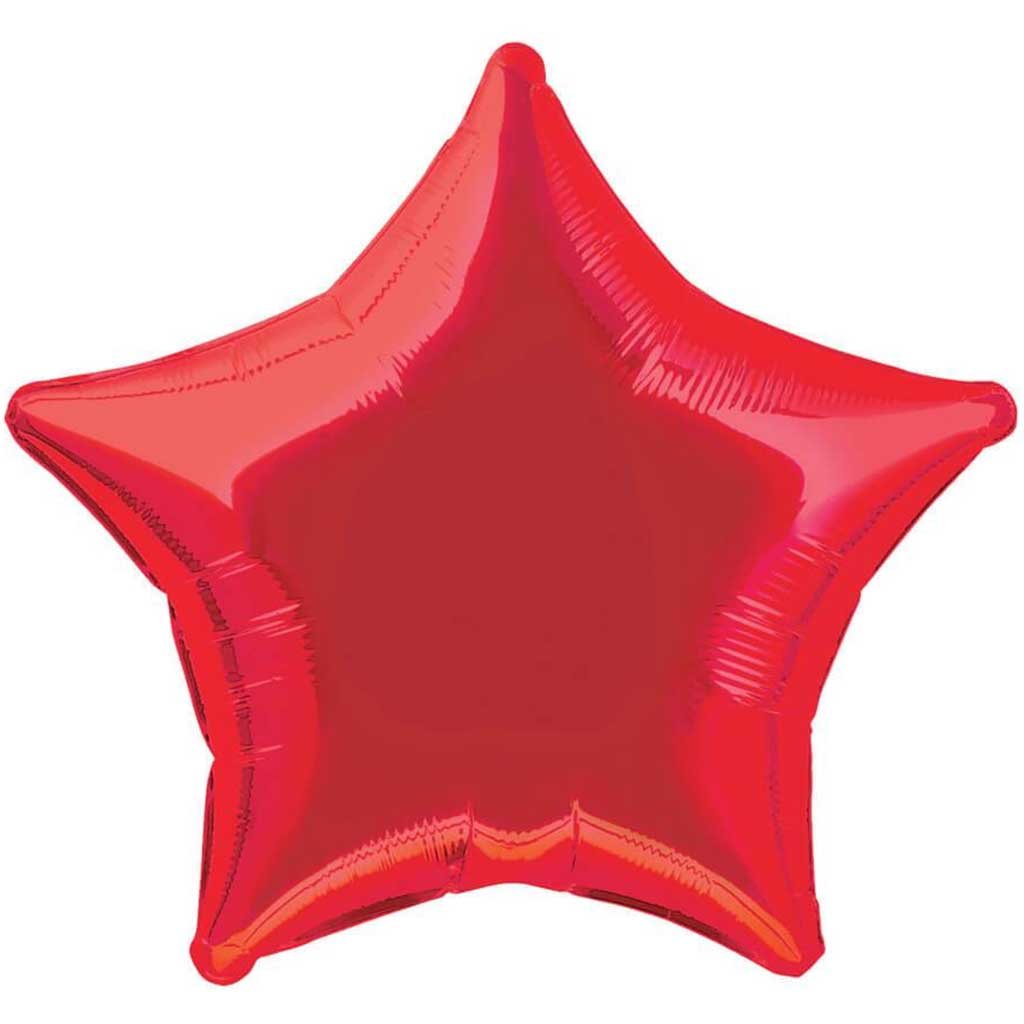 Red Solid Star Foil Balloon, 20in 