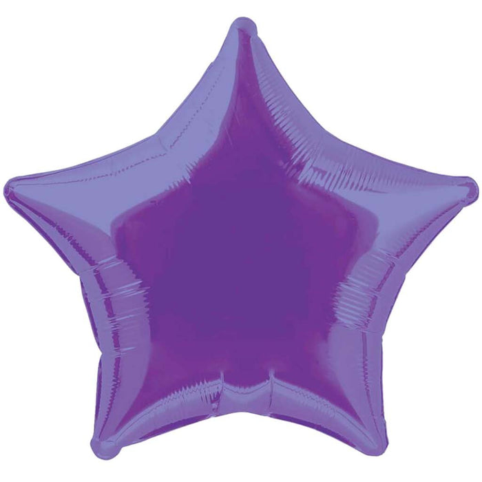 Deep Purple Solid Star Foil Balloon, 20in 