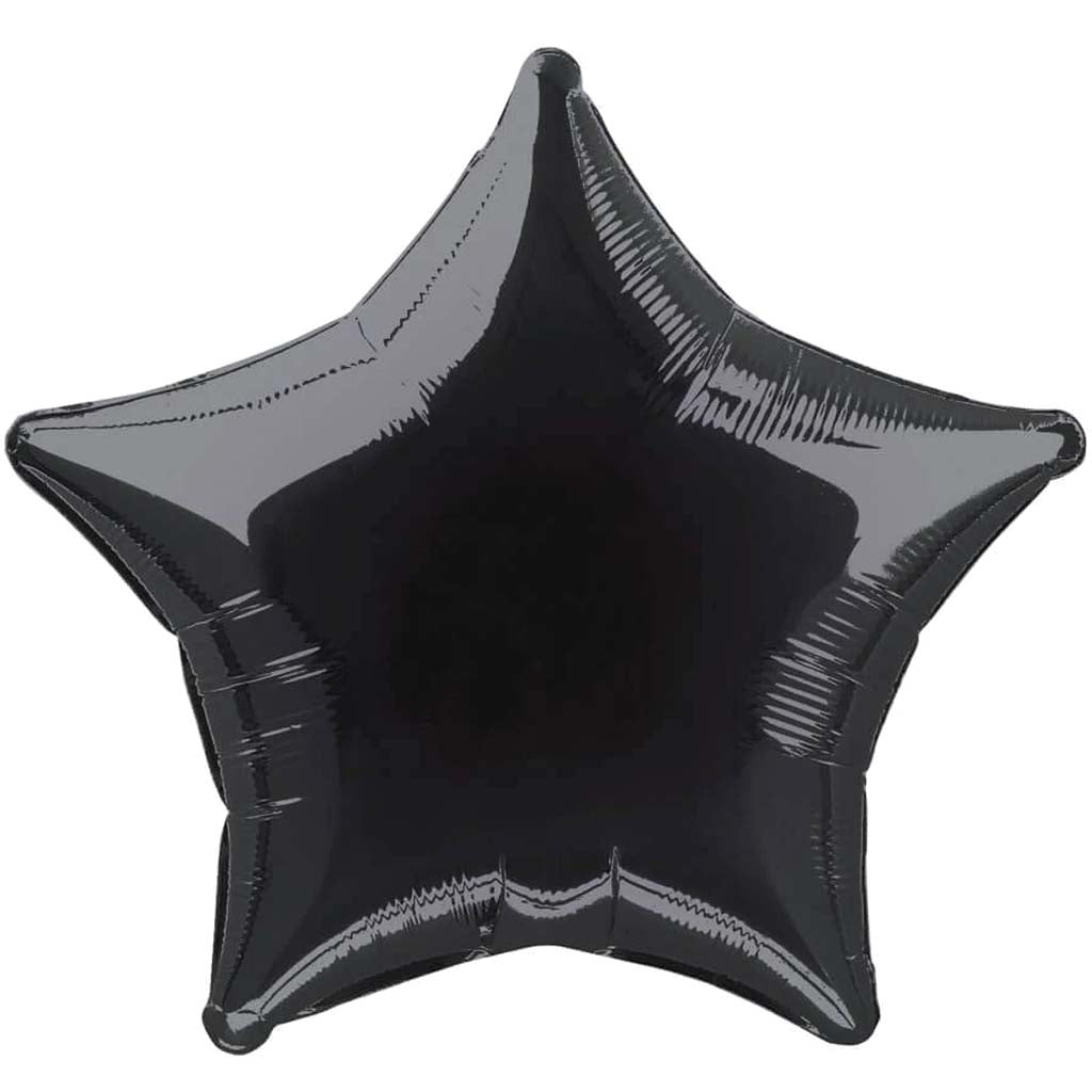 Black Solid Star Foil Balloon, 20in 