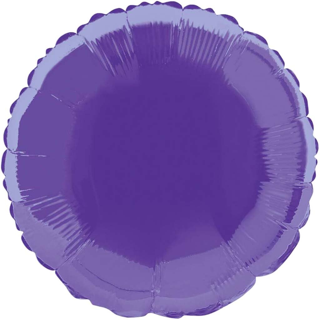 Deep Purple Solid Round Foil Balloon, 18in 