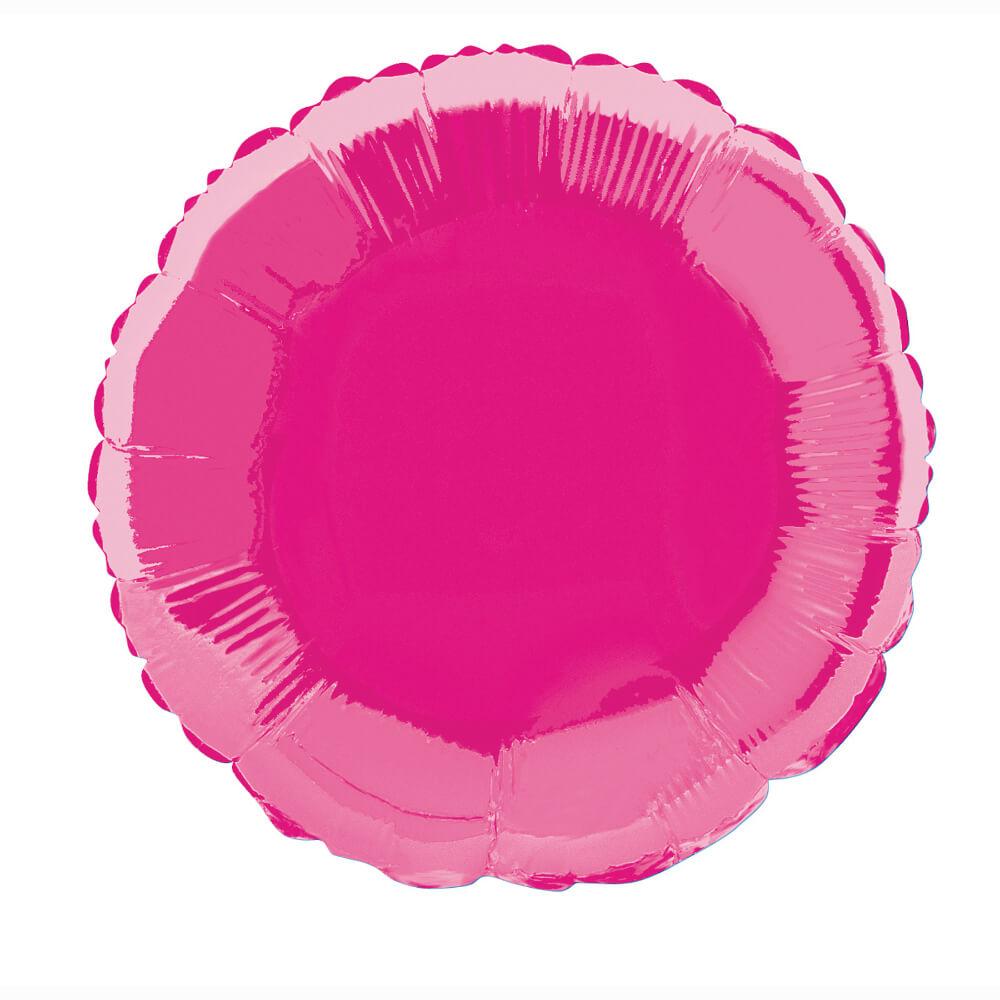 Hot Pink Solid Round Foil Balloon, 18in 