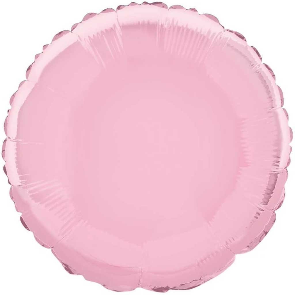 Pastel Pink Solid Round Foil Balloon, 18in 