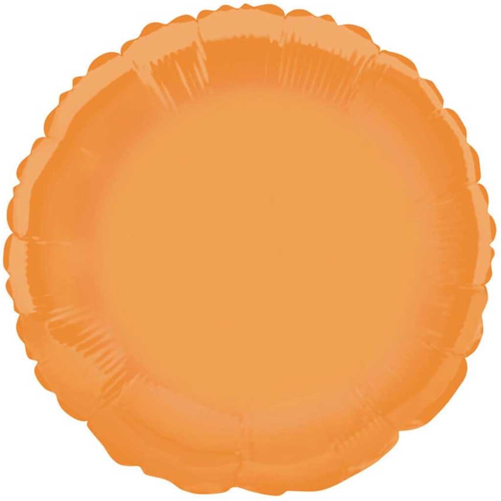 Orange Solid Round Foil Balloon, 18in 