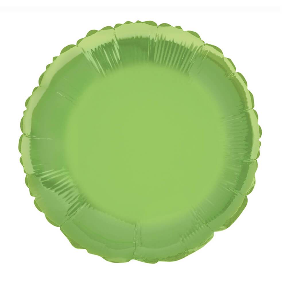 Lime Green Solid Round Foil Balloon, 18in