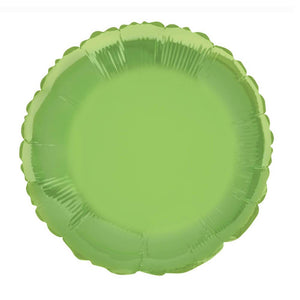 Lime Green Solid Round Foil Balloon, 18in