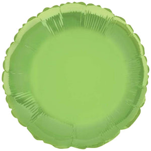 Lime Green Solid Round Foil Balloon, 18in 
