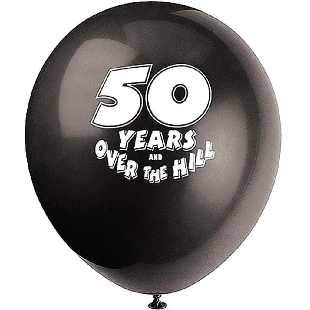 50 Years Over The Hill Balloons 12in, 6ct