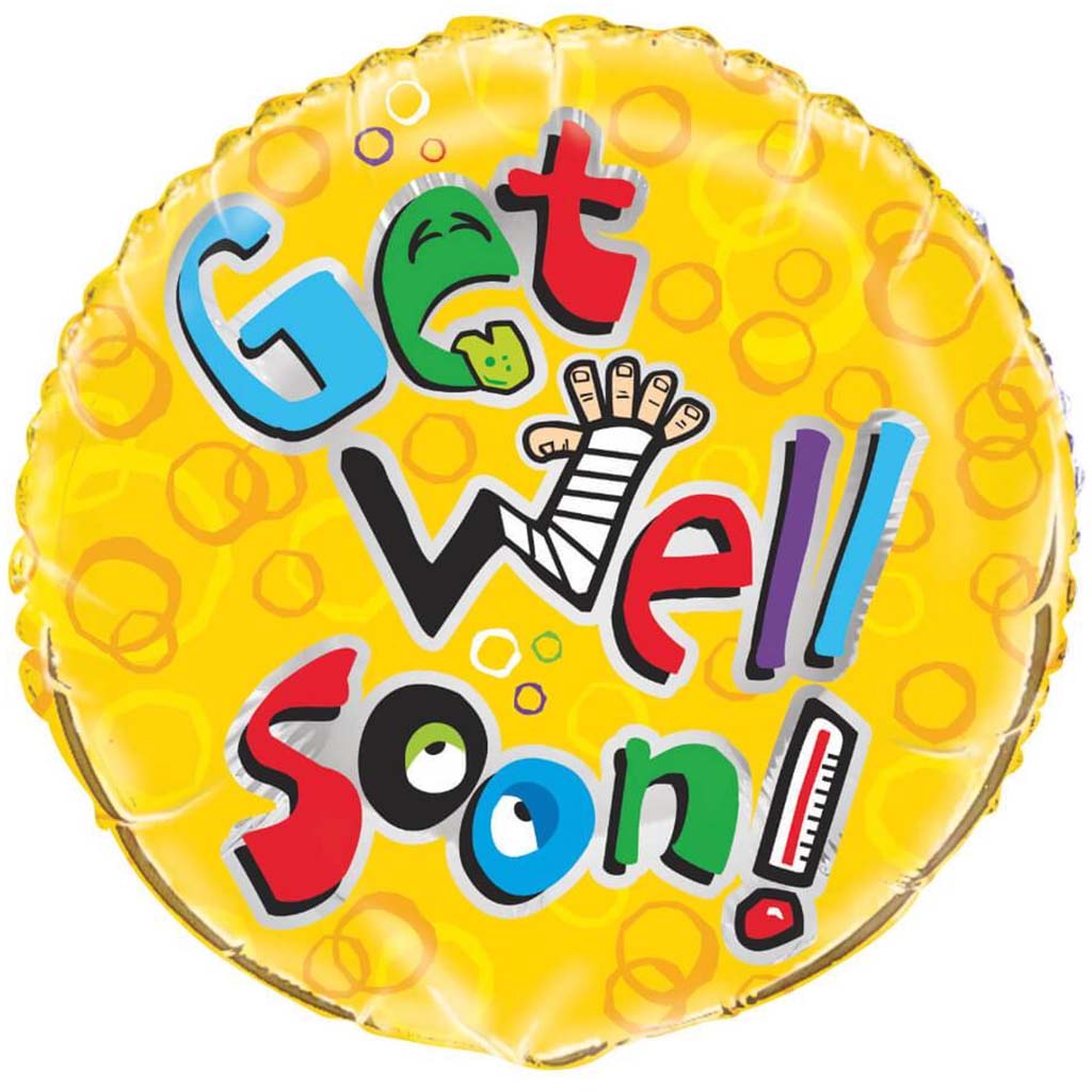 Get Well Humor Round Foil Balloon, 18in 