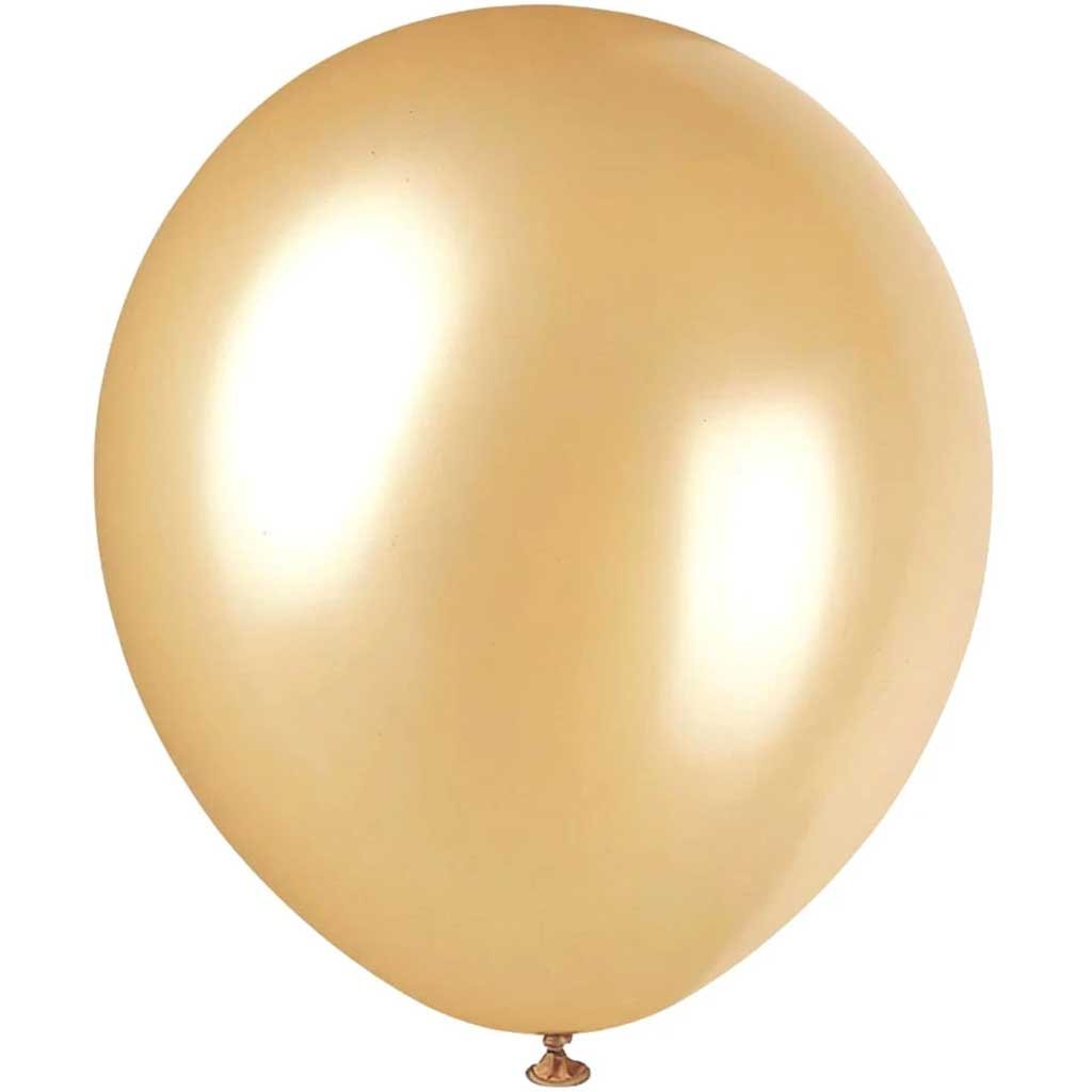 Latex Balloons 12in 8ct, Gold Pearlized 