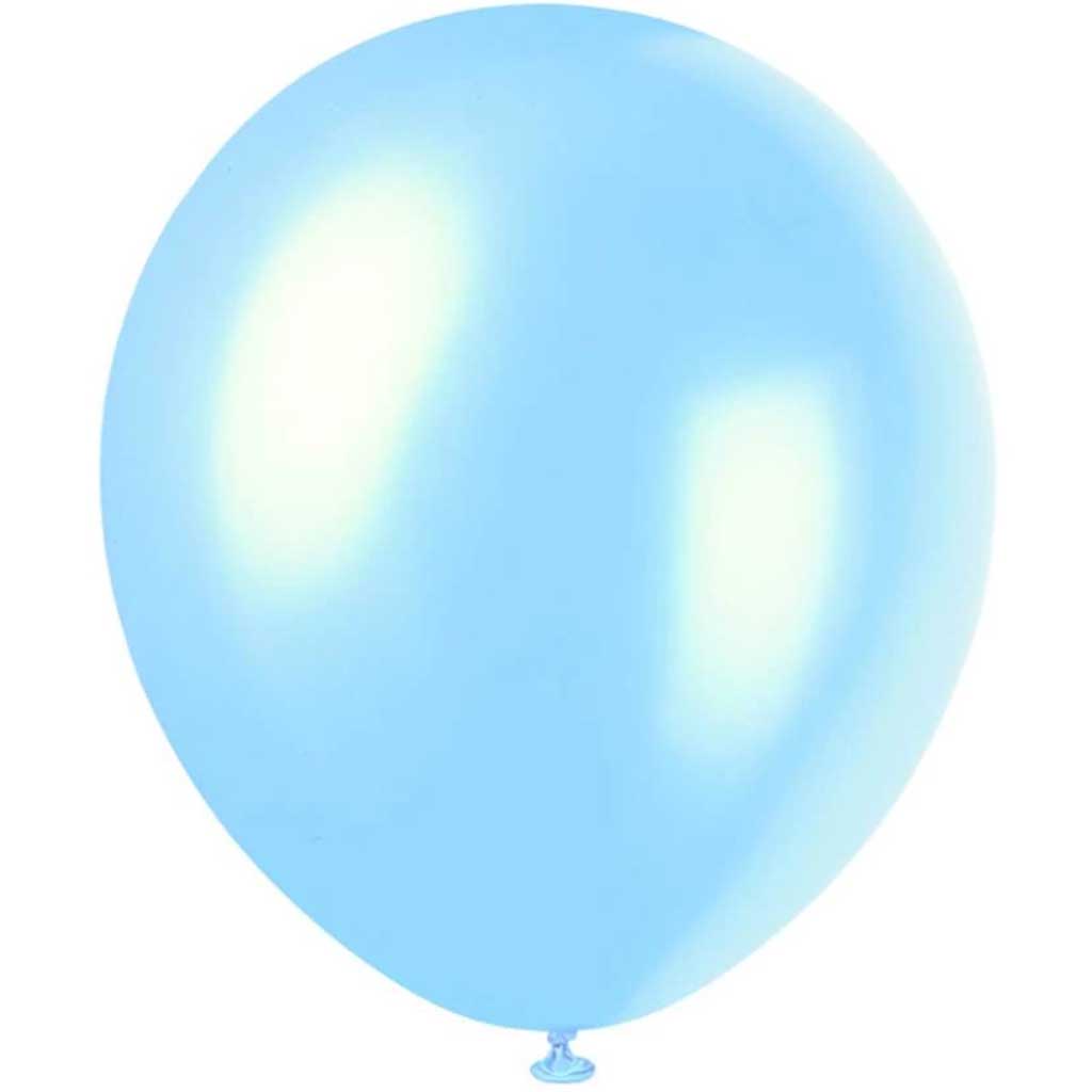 Latex Balloons 12in 8ct, Powder Blue Pearlized 