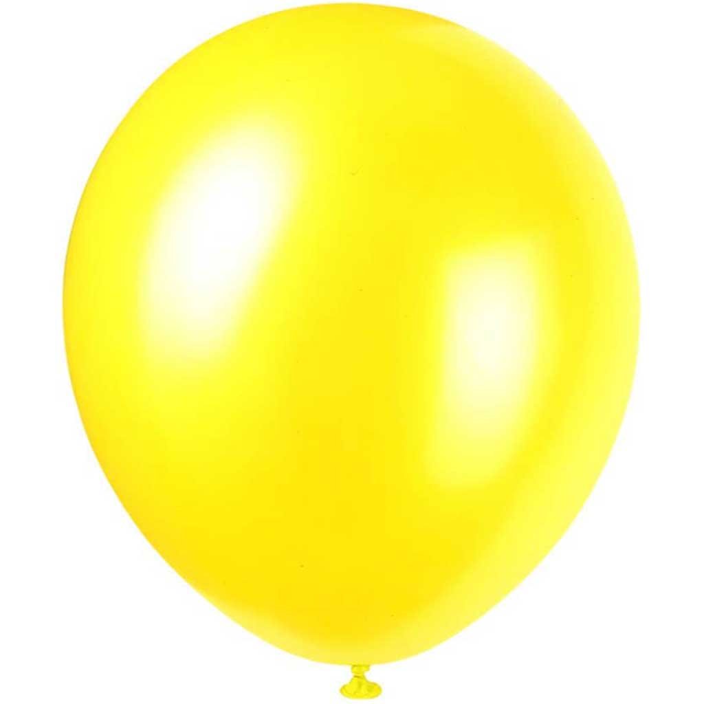 Latex Balloons 12in 8ct, Golden Yellow Pearlized 