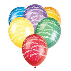 Latex Balloon 12in, Congratulations Premium