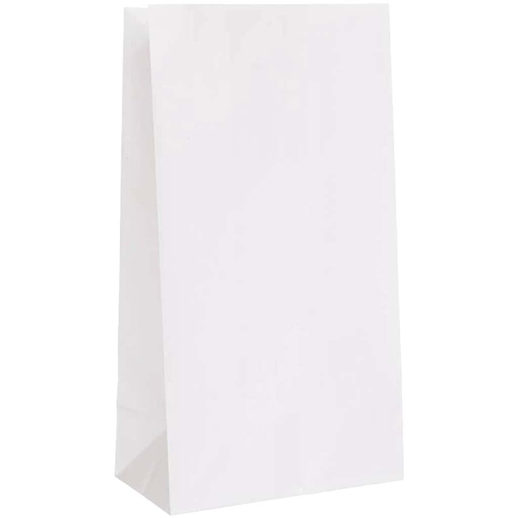 Paper Party Bags 12ct, White 