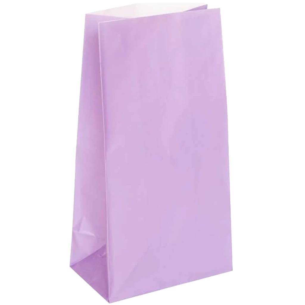 Paper Party Bags 12ct, Lavender 