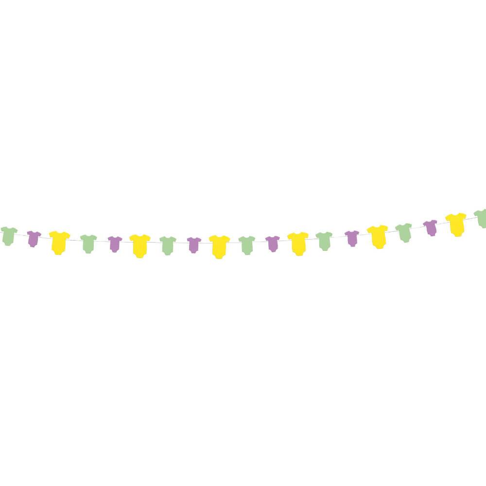 Paper Garland 9ft, Baby Shower Onesies 