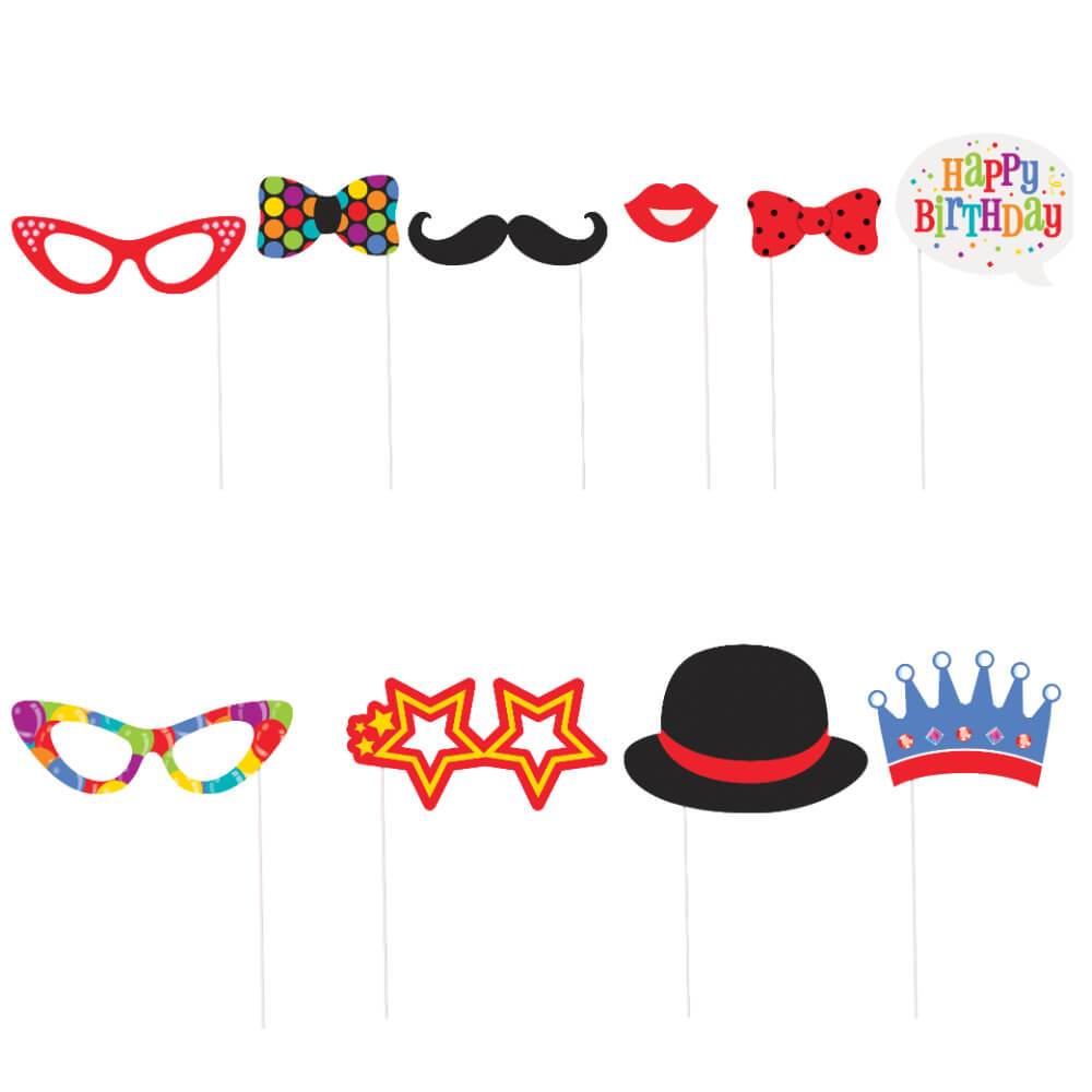 Confetti Birthday Photo Booth Props, 10ct 