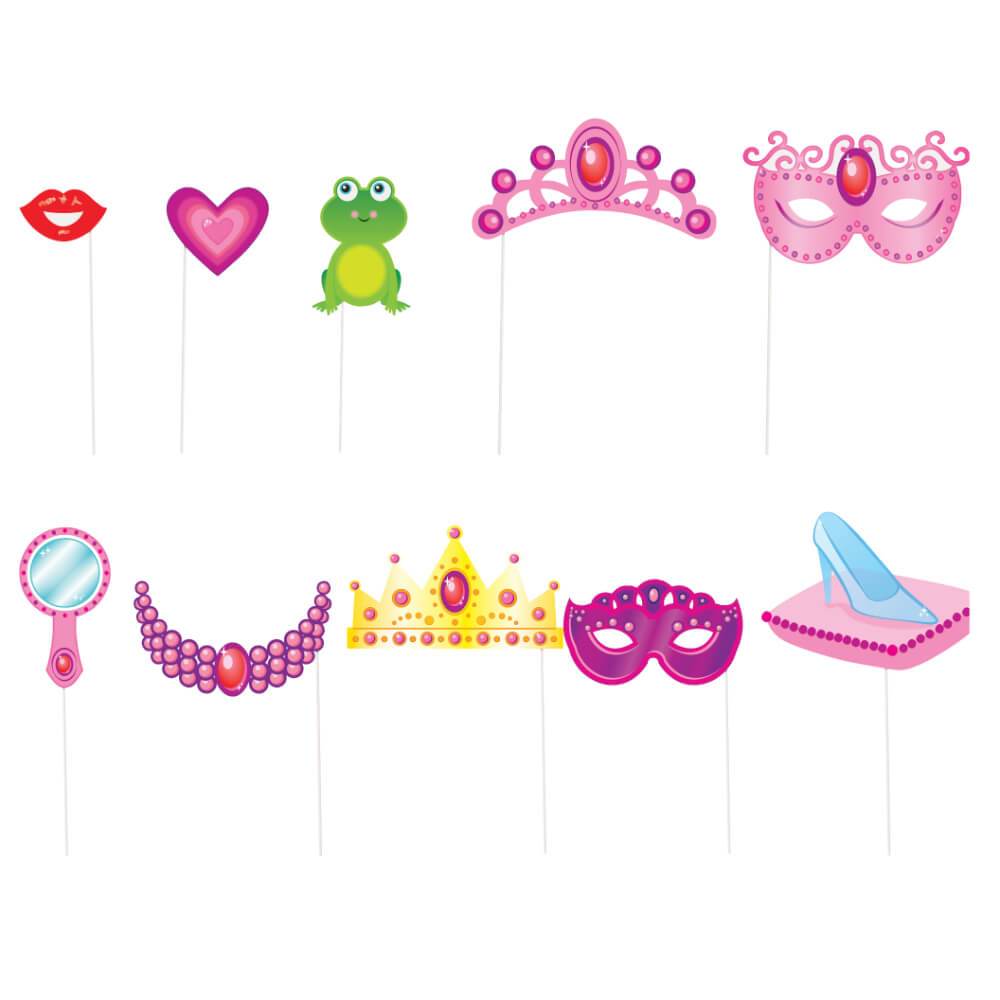 Photo Booth Props 10ct, Princess 