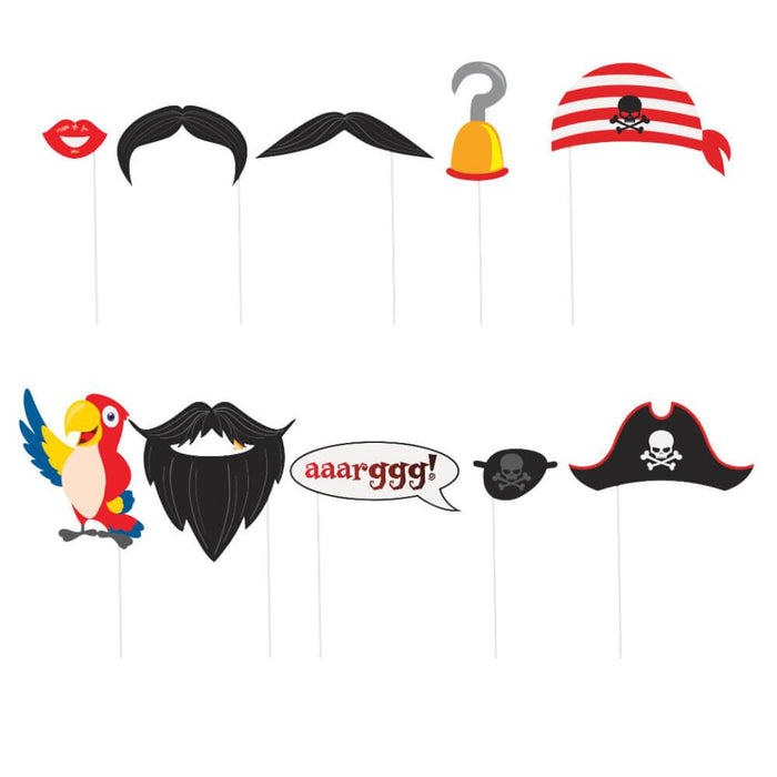 Photo Booth Props 10ct, Pirates 