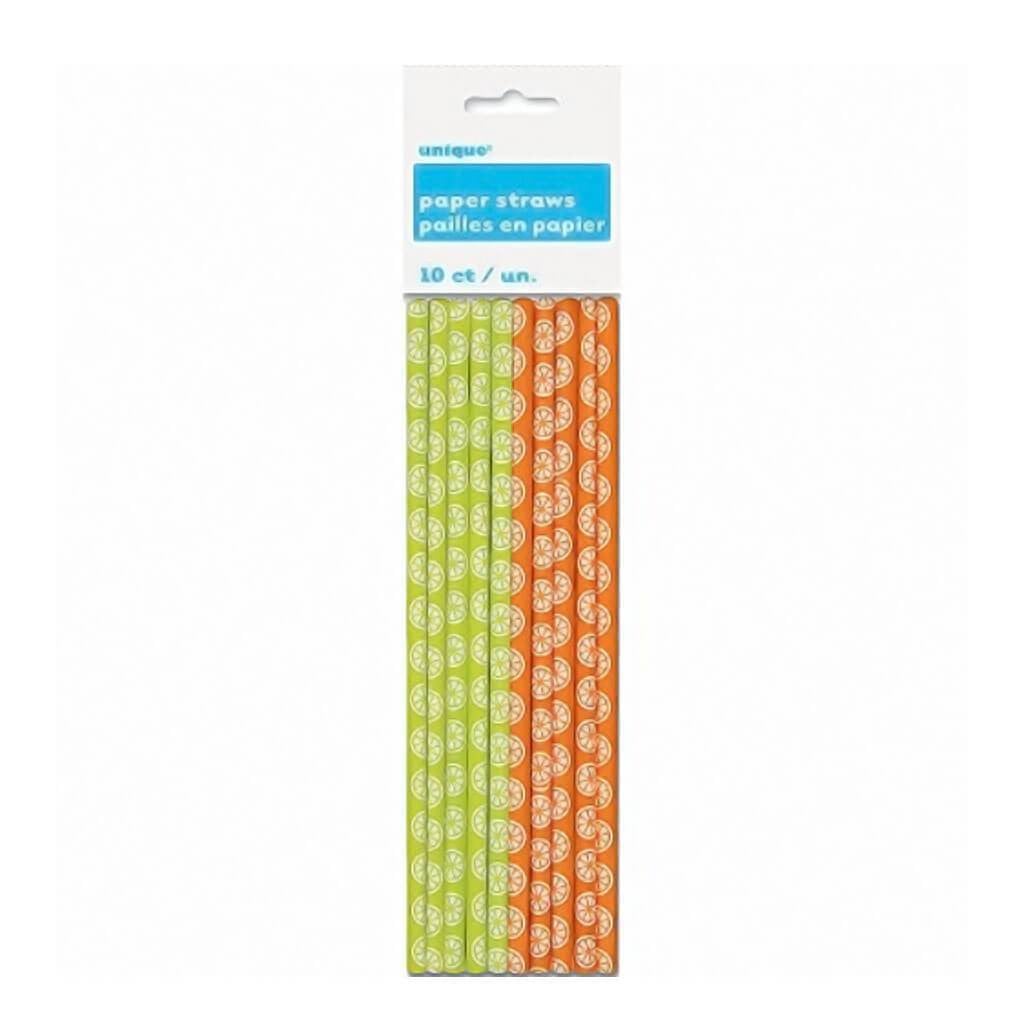 Summer Citrus Paper Straws, 10ct 