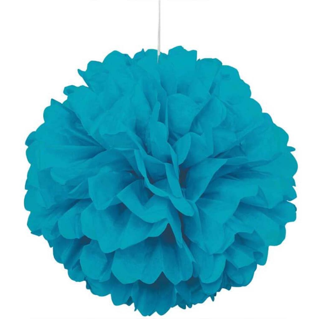 Tissue Pom Pom 16in, Caribbean Teal 