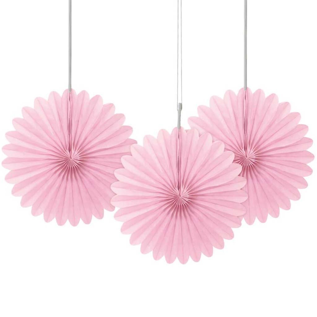 Tissue Paper Fans 6in 3ct, Lovely Pink 