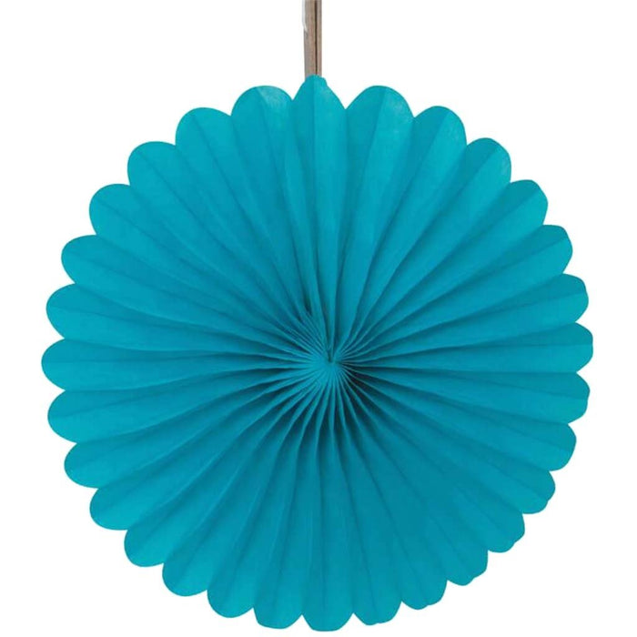 Tissue Paper Fans 6in, Caribbean Teal 
