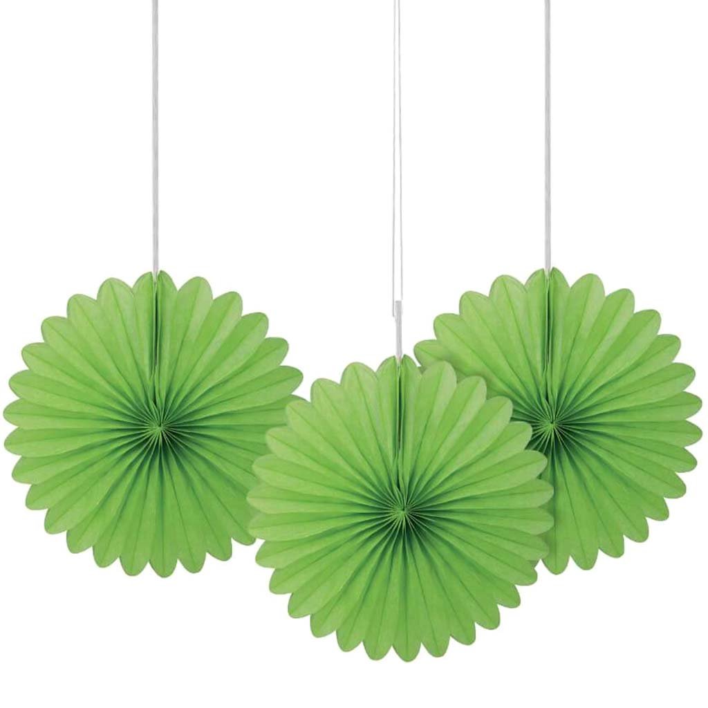 Tissue Paper Fans 6in, Lime Green 