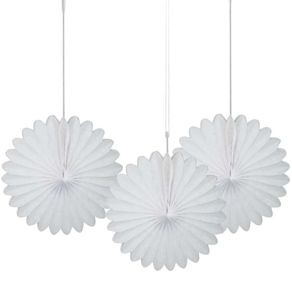 Tissue Paper Fans 6in, White 