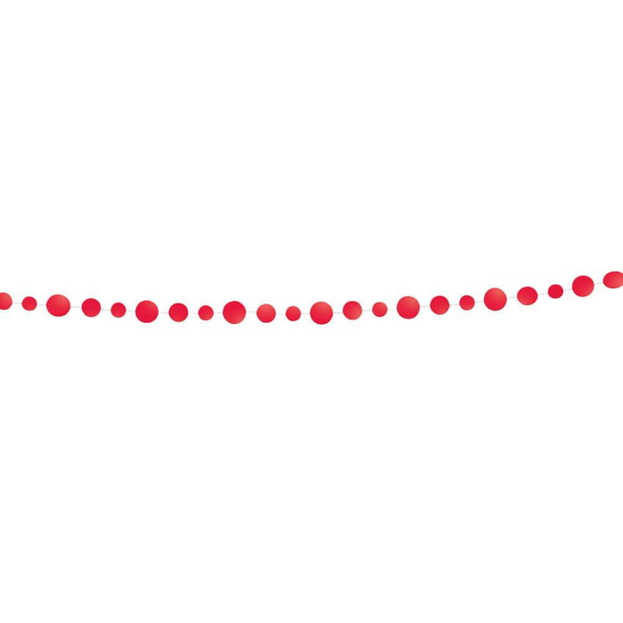 Paper Garland 9ft, Ruby Red Dots 