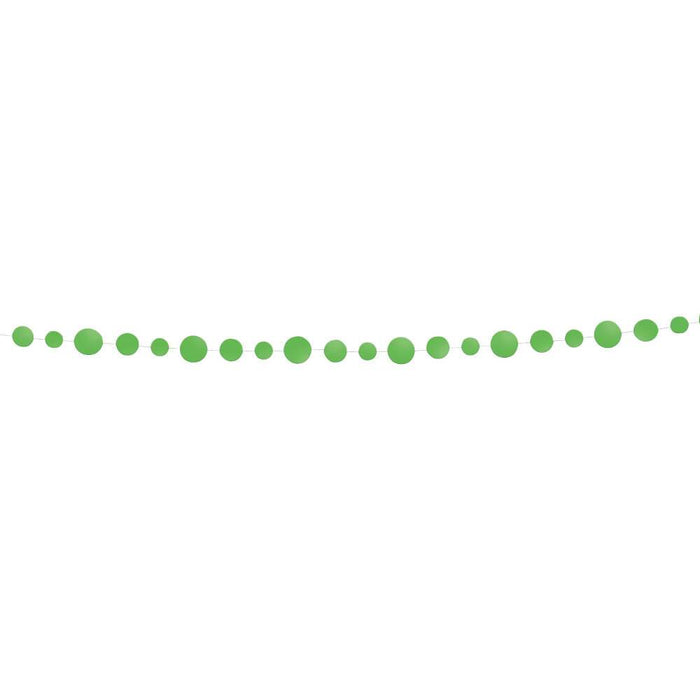 Paper Garland 9ft, Lime Green Dots 