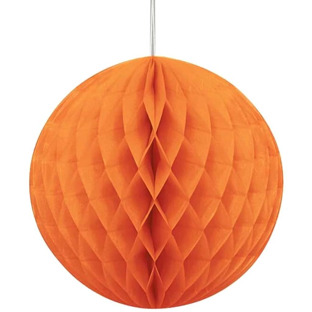 Honeycomb Ball 8in, Pumpkin Orange 