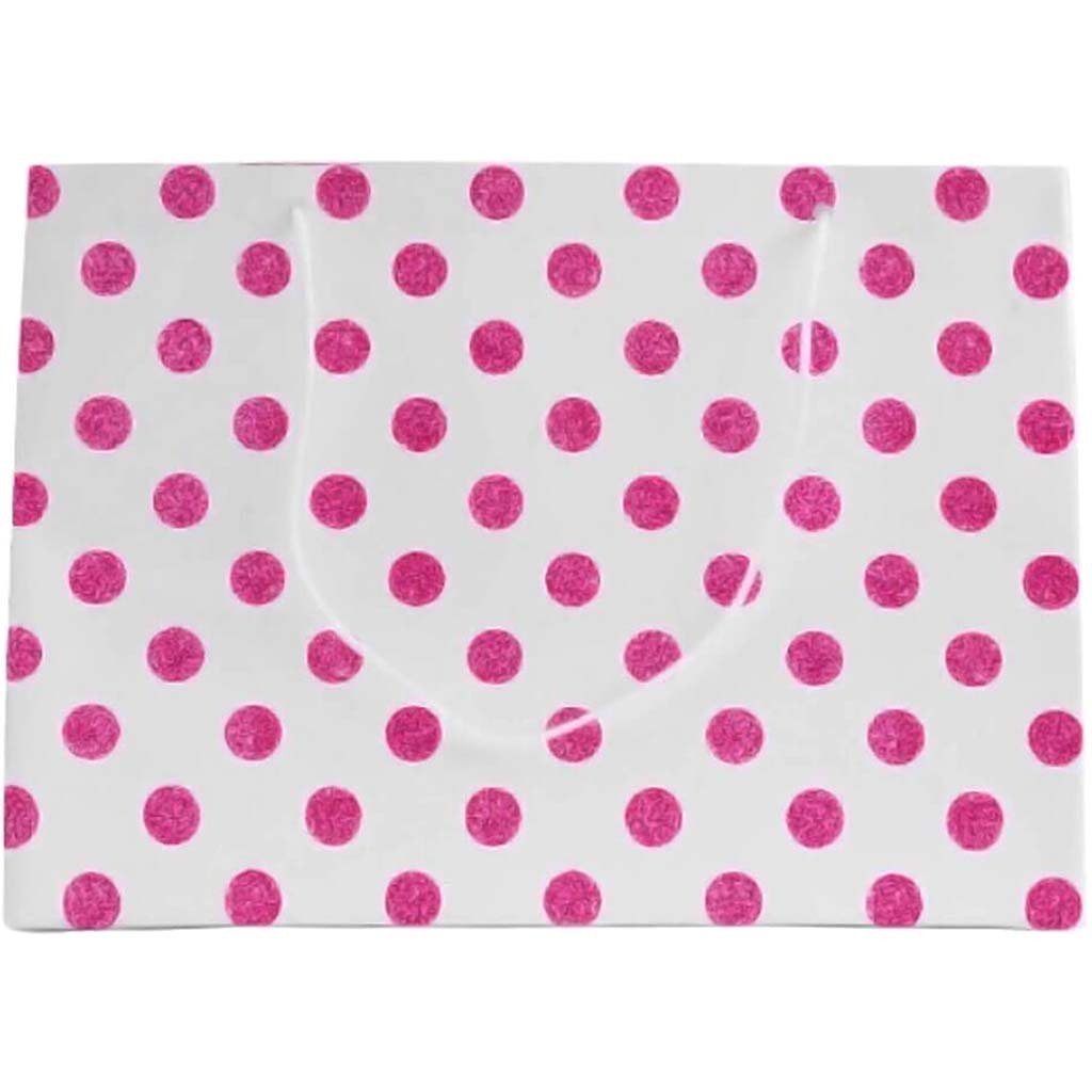 Hot Pink Glitter Dots Gift Bag Large 