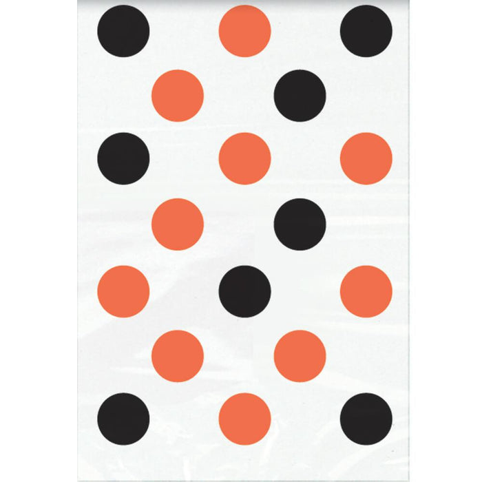 Treat Bags 50ct, Orange & Black Dots 
