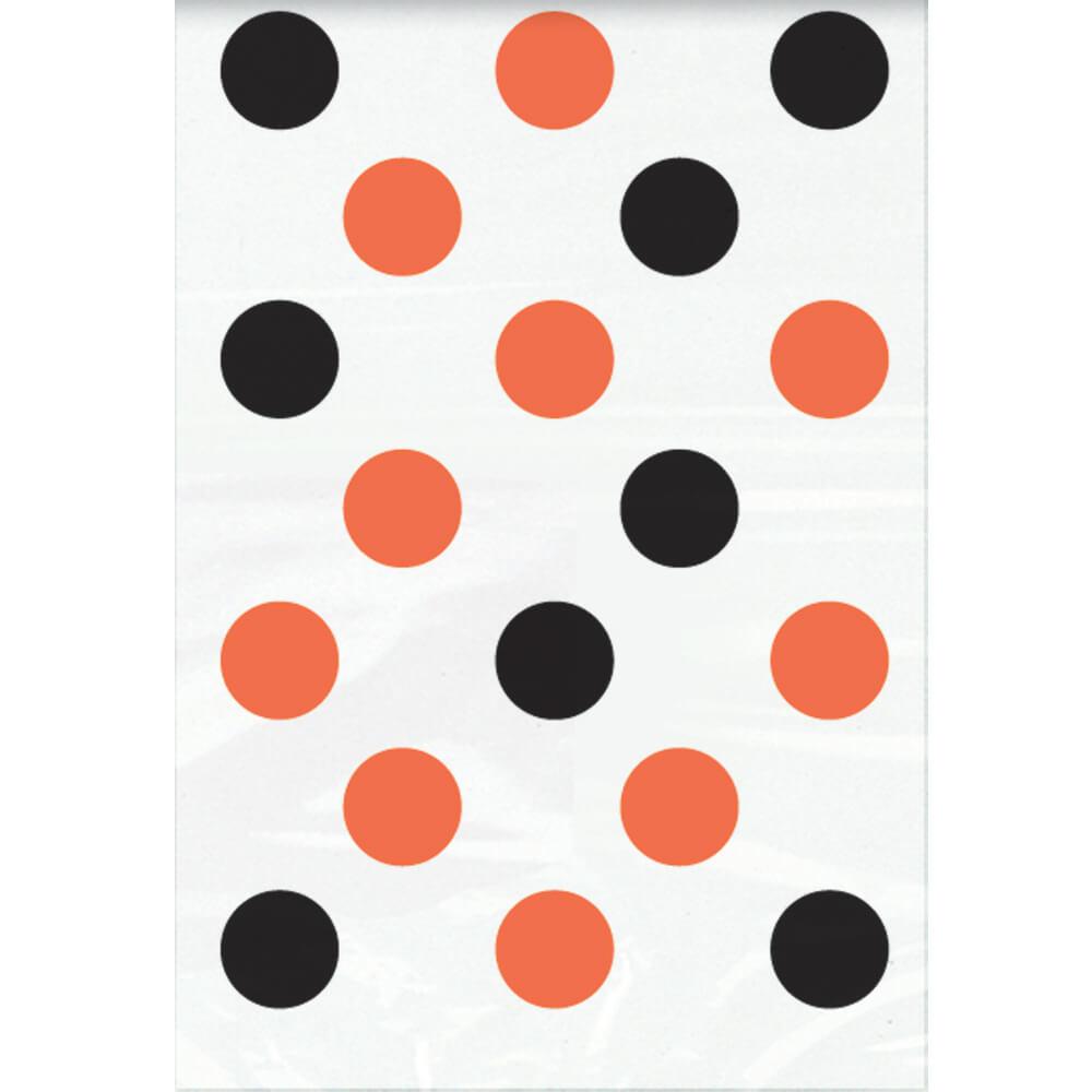 Treat Bags 50ct, Orange &amp; Black Dots 