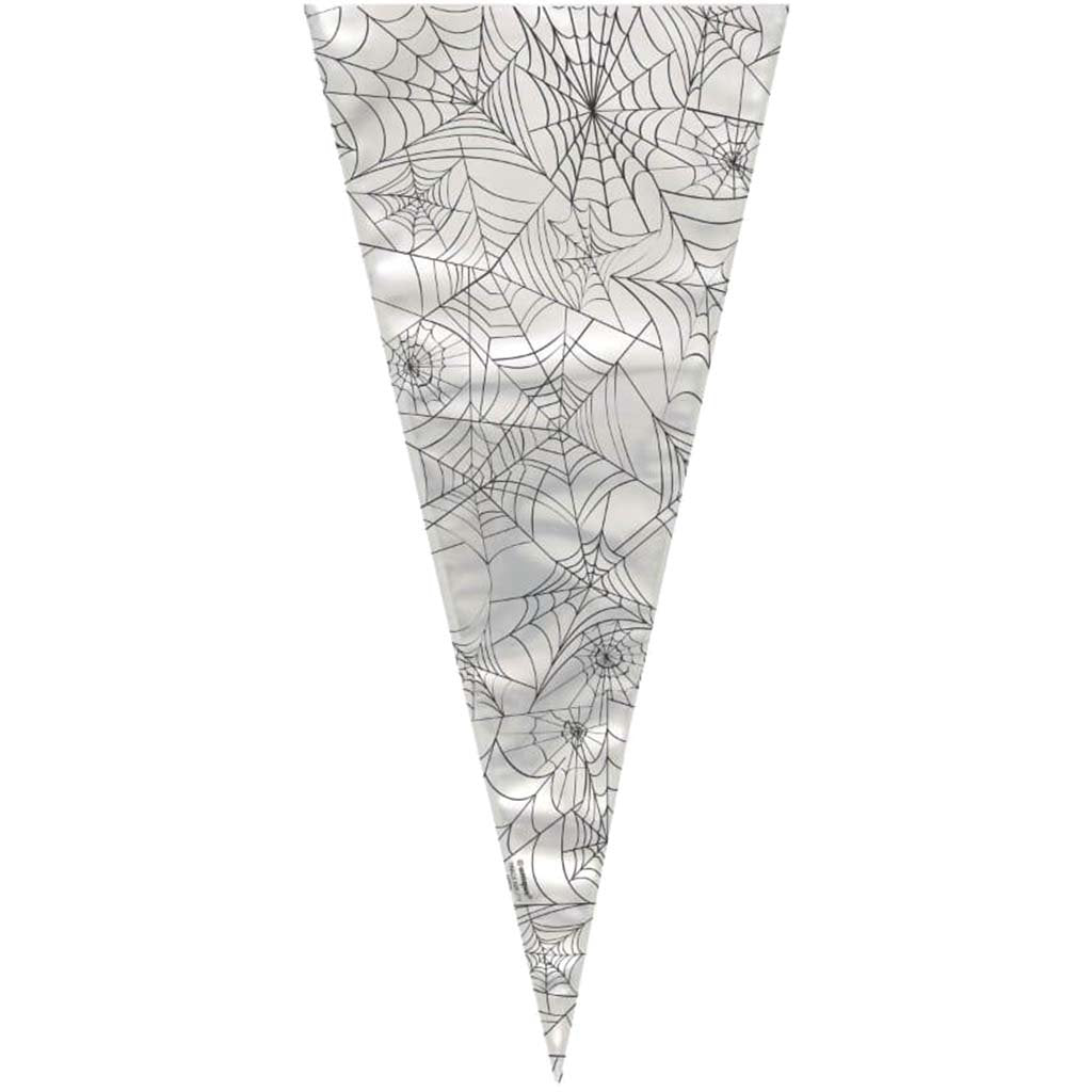 Cellophane Bags 20ct, Spider Web Large Cone 