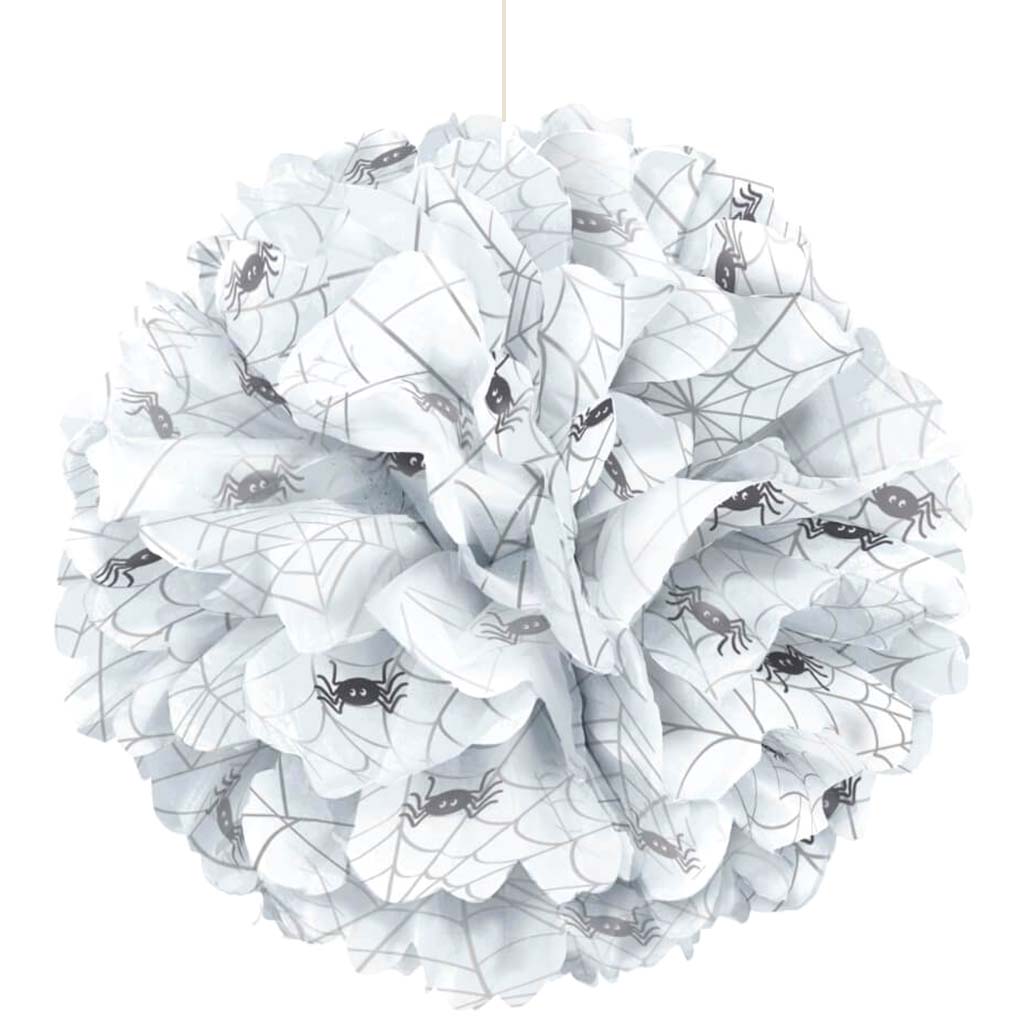 Tissue Pom Pom 14in, Spider Web 