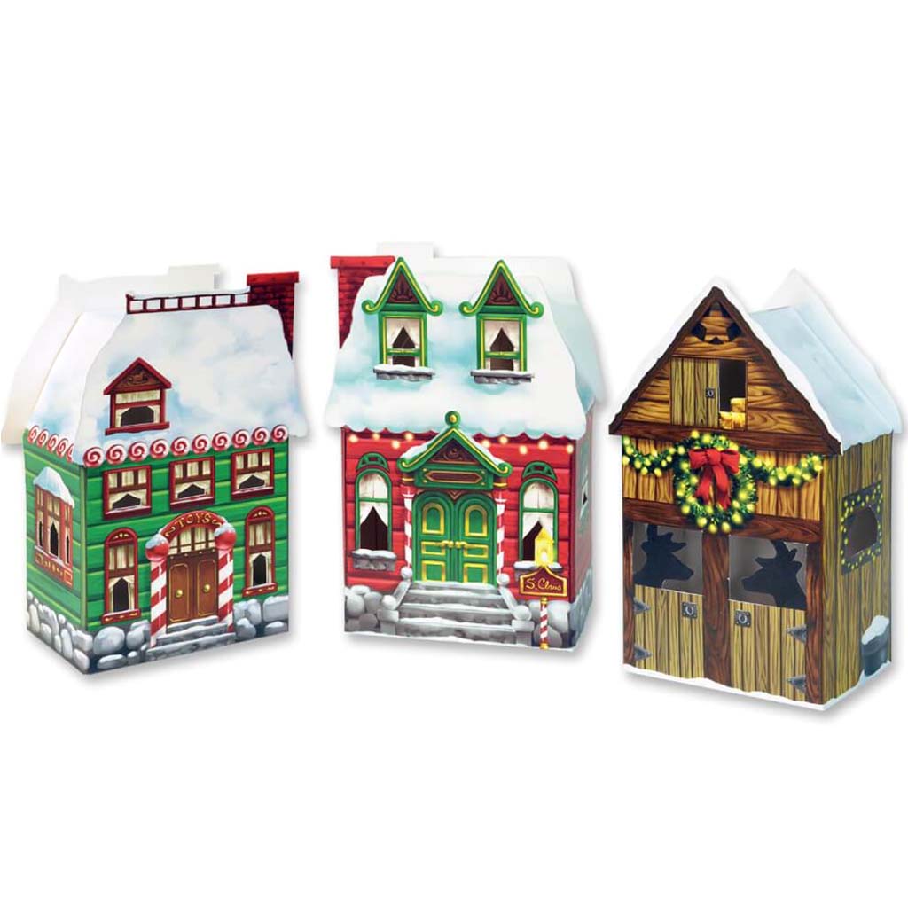 Christmas Village Favor Boxes 