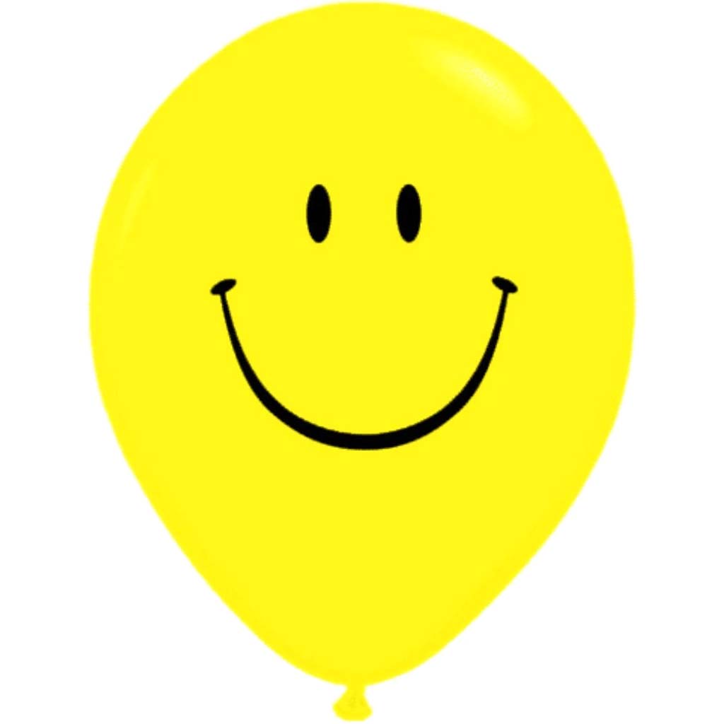 Latex Balloon Smile Face Yellow 16in 