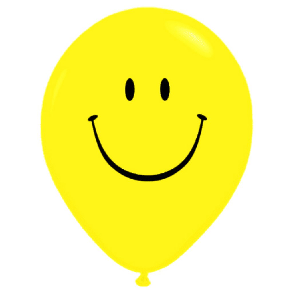 Latex Balloon Smile Face Yellow 16in