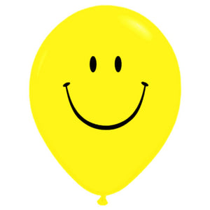 Latex Balloon Smile Face Yellow 16in