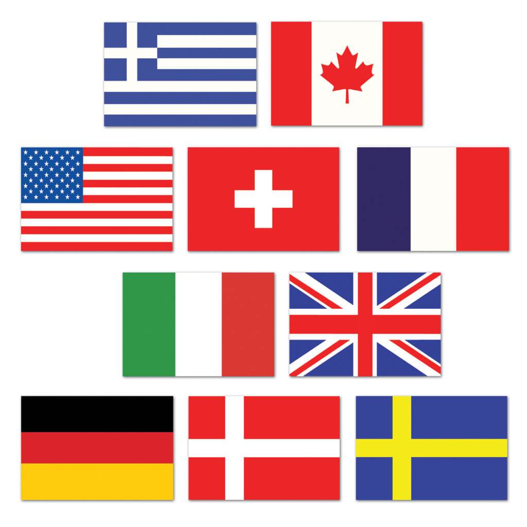 Mini International Flag Cut-Outs 