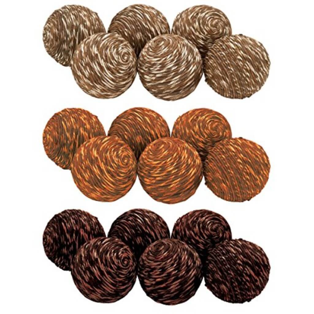 Dried Sola Ball Décor 3 Assorted 4in