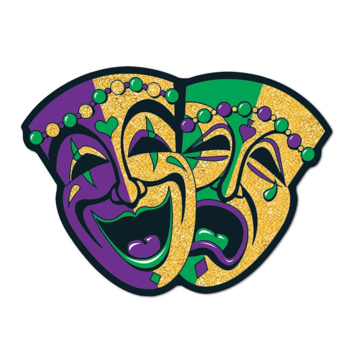 Glittered Comedy & Tragedy Face Cut-Outs 