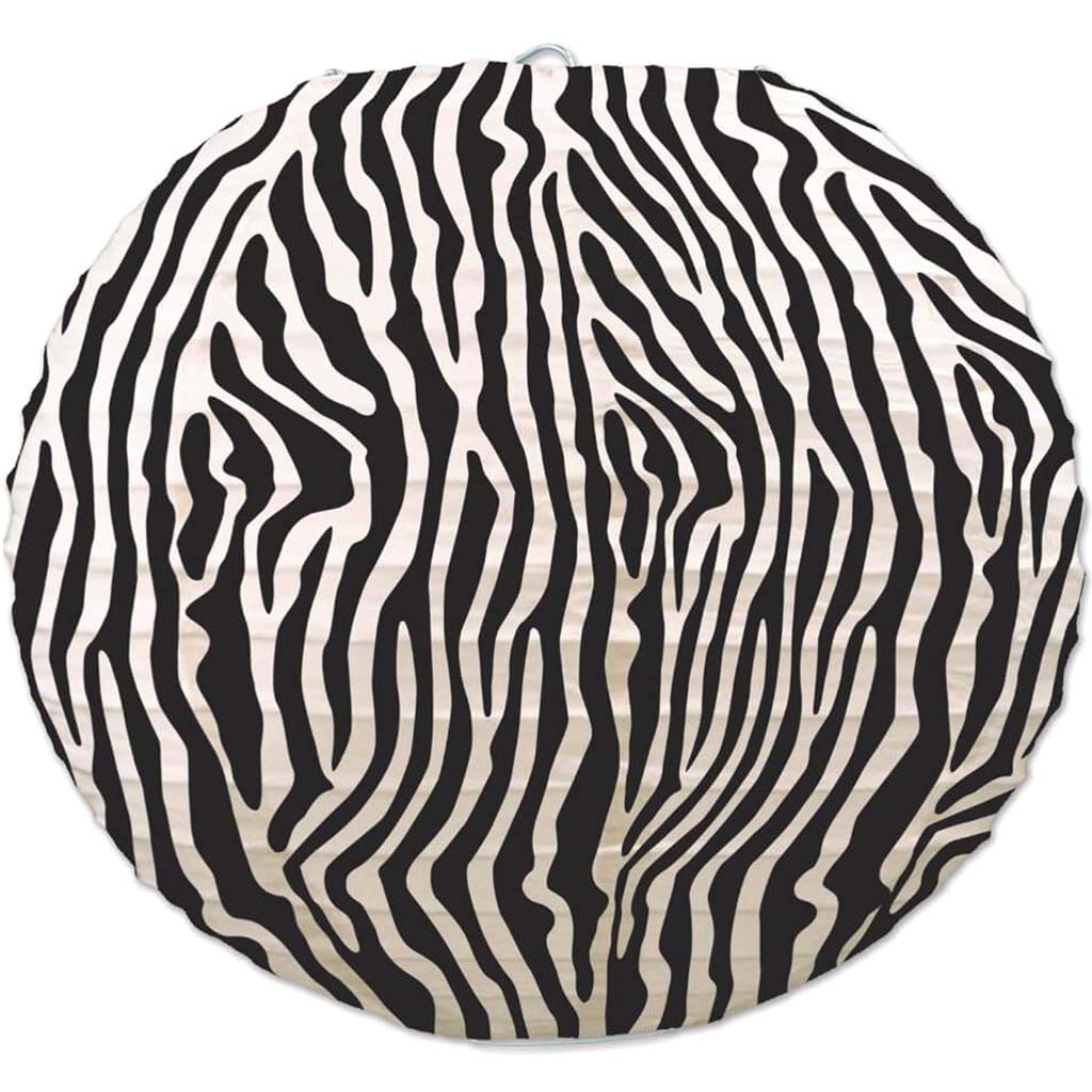 Zebra Print Paper Lanterns 9.5in 