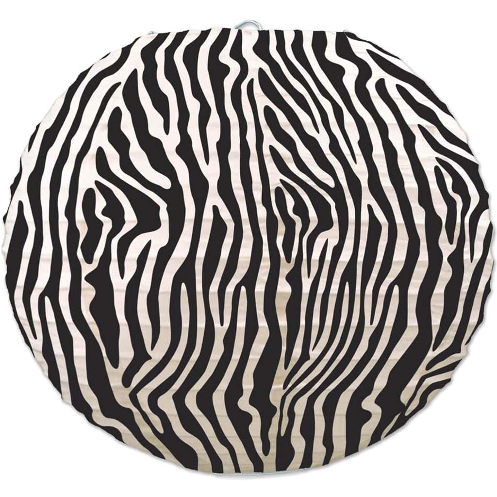 Zebra Print Paper Lanterns 9.5in 