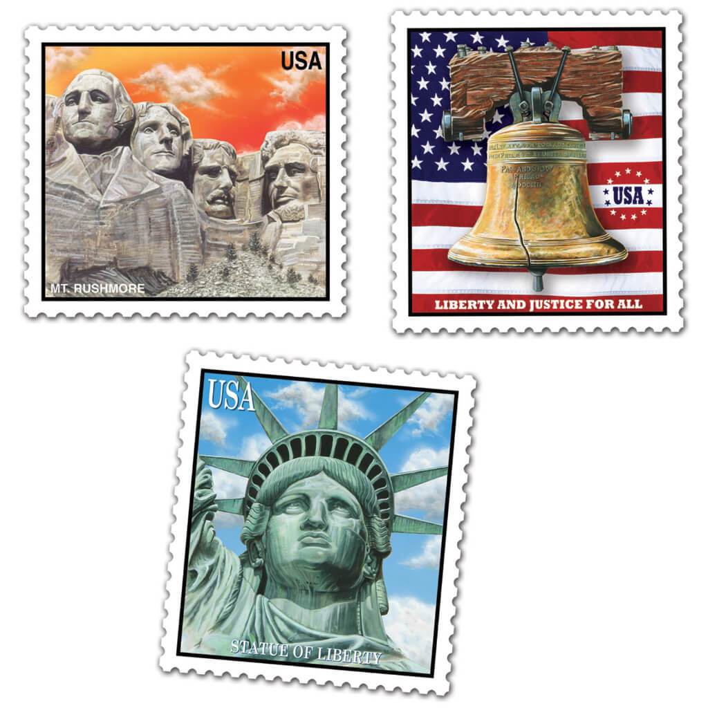 Patriotic Stamp Cut-Outs 