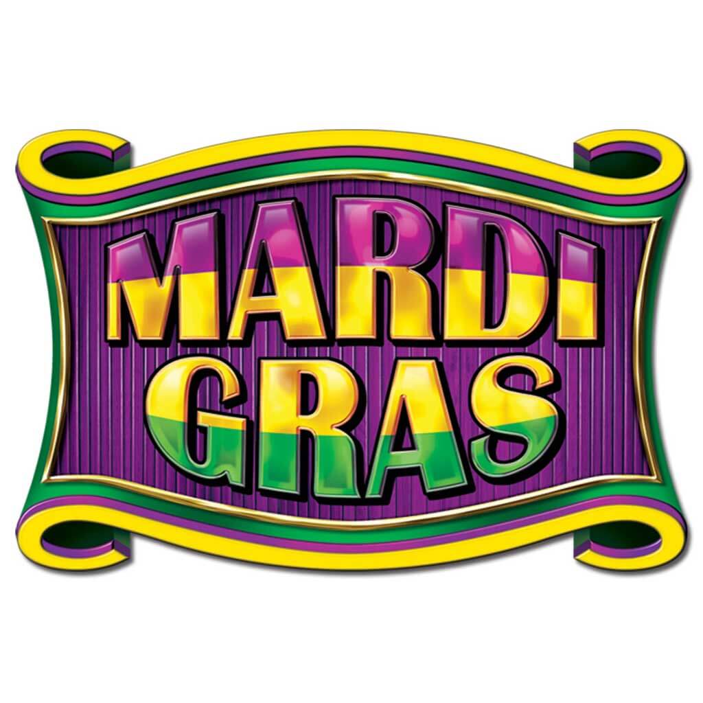 Mardi Gras Scroll Sign