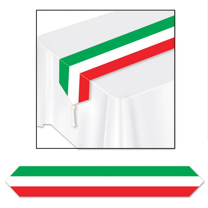 Table Runner Printed Red, White & Green 
