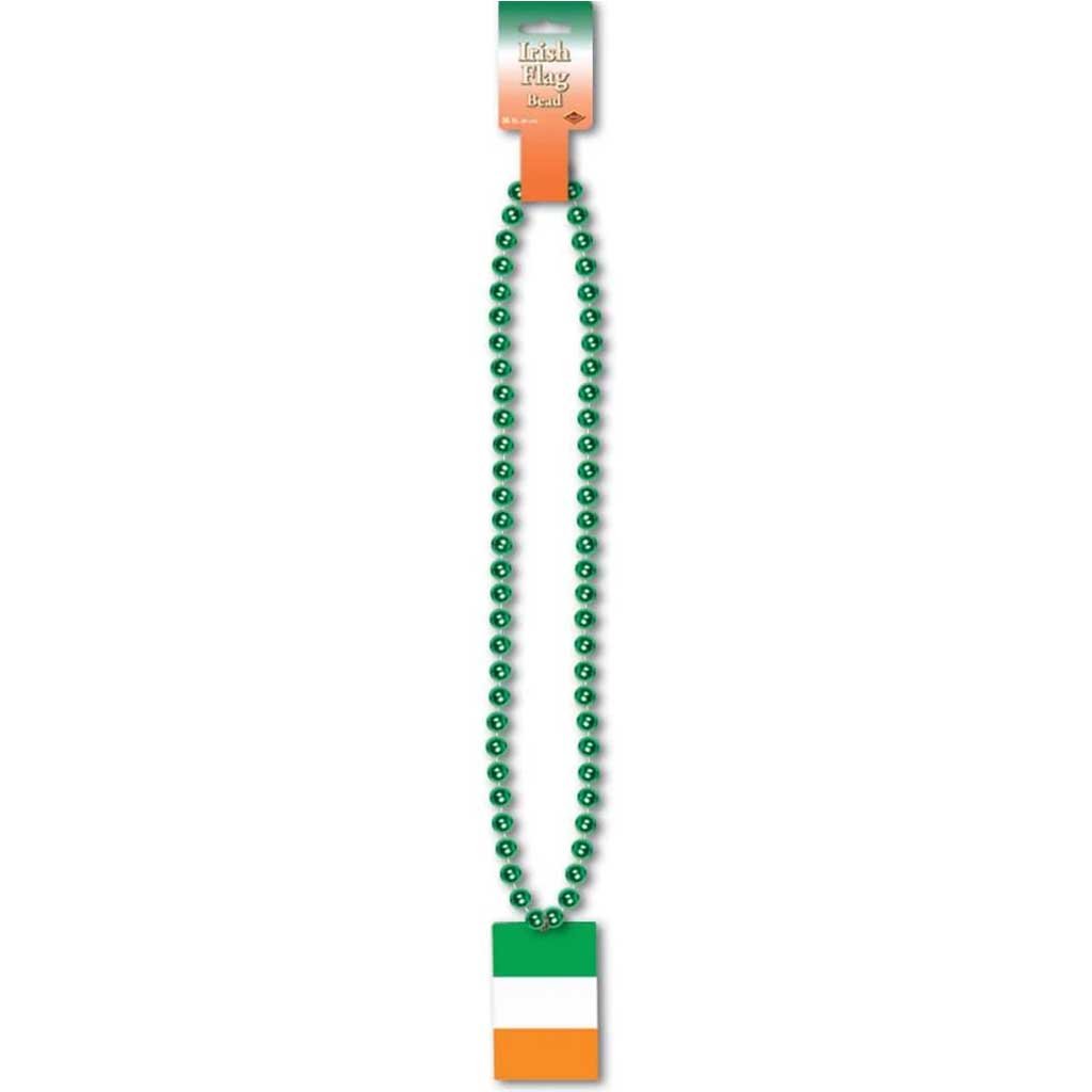 Beads With Printed Irish Flag Medallion